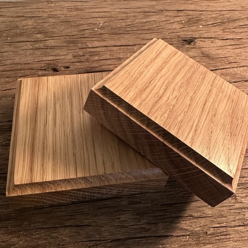 Solid oak square - square, plaque