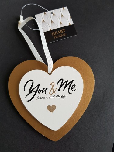 Wooden heart plaque - wooden,