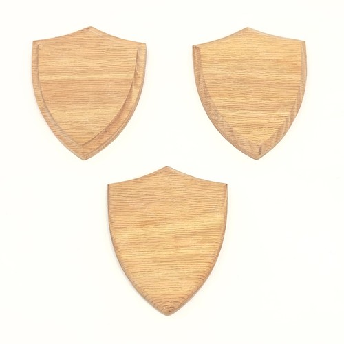 Solid oak shield plaque sign - solid,