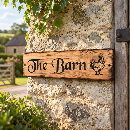 Personalised rustic oak - oak, house