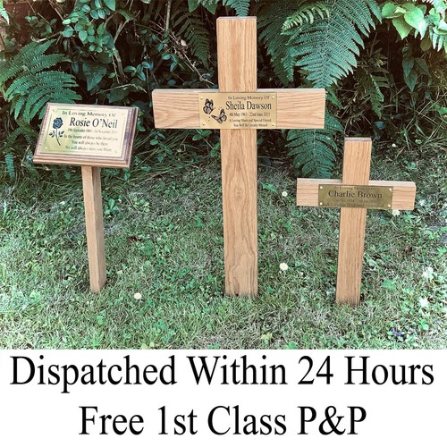 Oak wood memorial cross - wood,