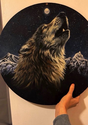 Round wooden wall - wooden, plaque
