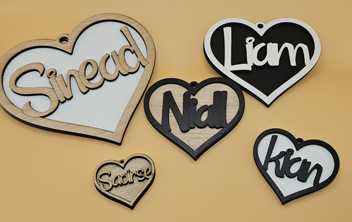 Personalised wooden heart - wooden,