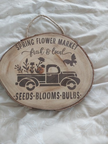 Wooden hanging plaque - hanging,