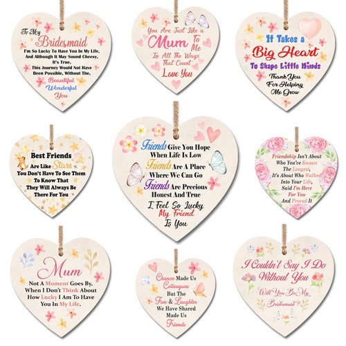 Wooden heart plaque - wooden, wall
