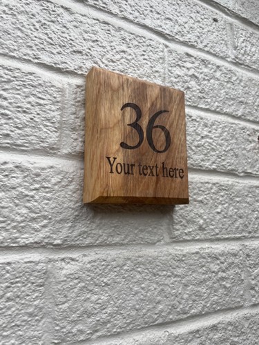 Wooden number sign plaque - number,
