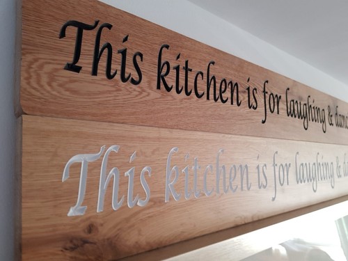 Large oak sign carved wooden - large,