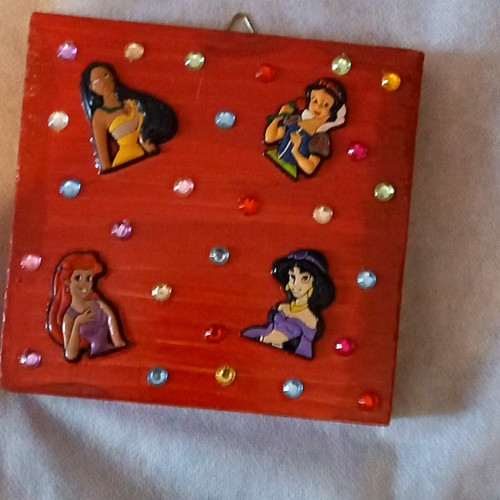 Hand painted wooden hanging - wooden,