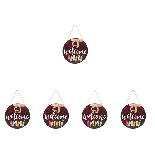 5pcs reusable wooden welcome - wooden,