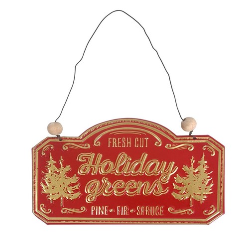 Metal sign with wooden beads - metal,