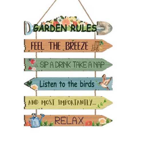 Wooden garden plaque - garden,