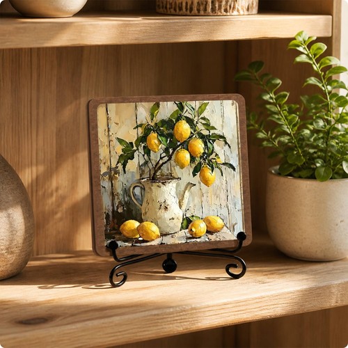 Tabletop plaque with iron - with,