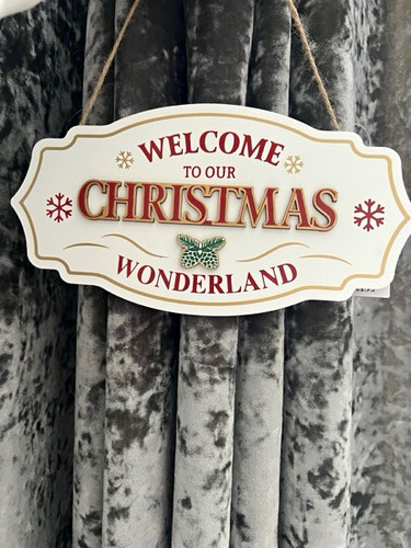 Christmas hanging wooden sign - wooden,