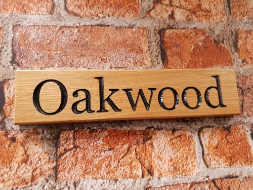 Personalised oak house sign - oak,