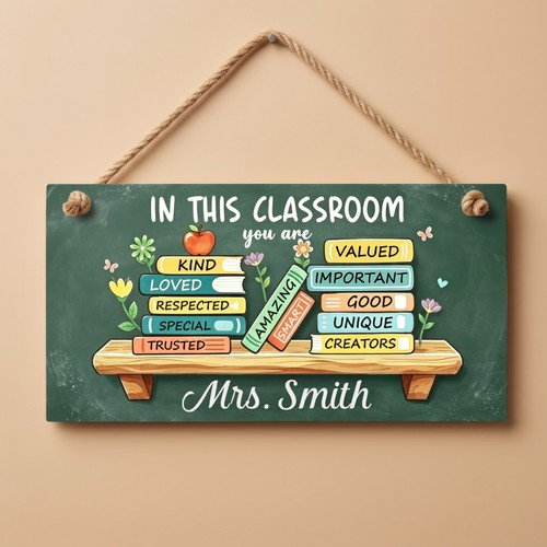 Personalised wooden hanging - personalised,