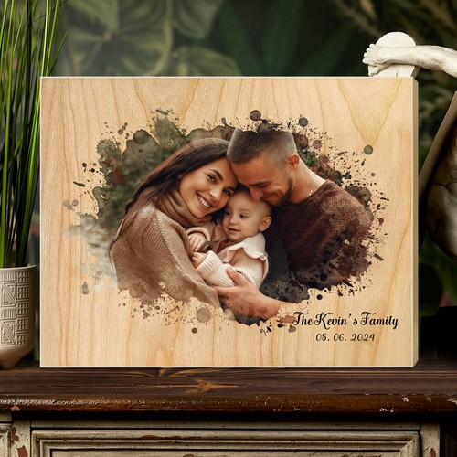 Personalised wooden photo - personalised,