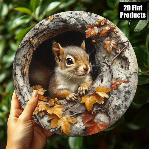 Squirrel garden plaque - plaque, wooden
