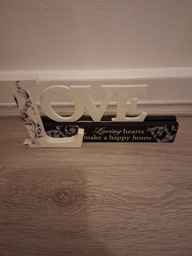 Wooden love plaque - wooden,