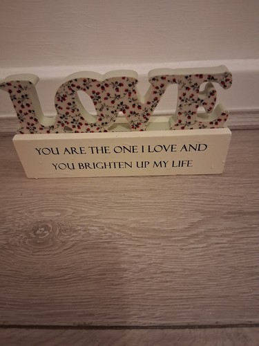 Wooden love plaque - wooden,