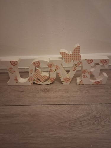 Wooden love plaque - love,